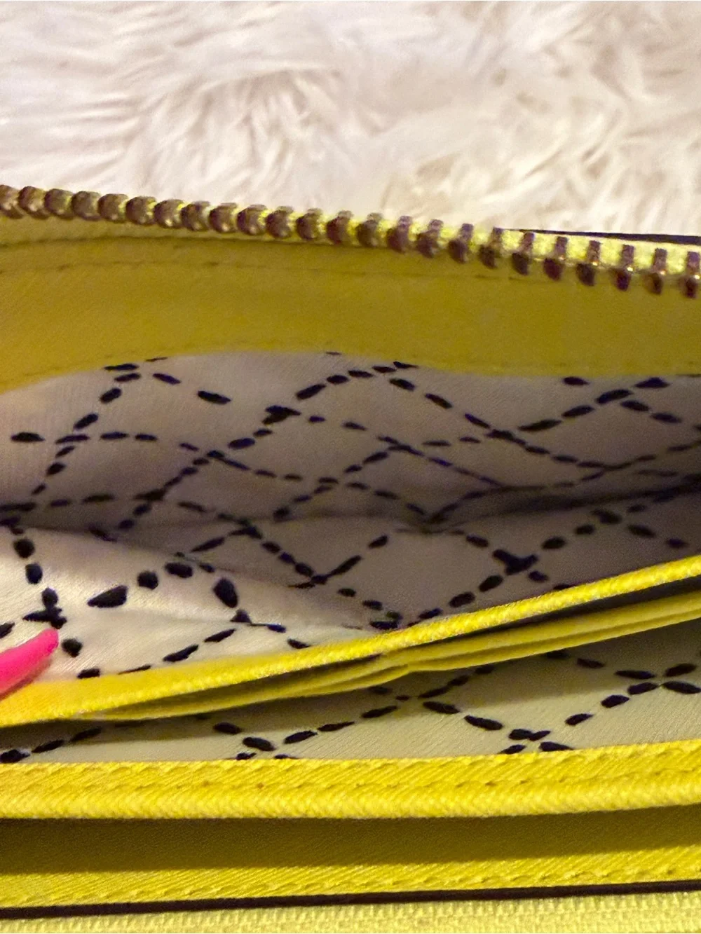 Kate Spade Neda Newbury Lane Zip Around Wallet Neon Yellow